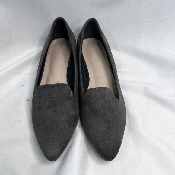 H by Halston Barcelona Gray Vegan Suede Pointed Toe Slip On Flats Size 7.5 - Picture 12 of 12